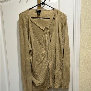 Lane Bryant gold long sleeve top 26/28